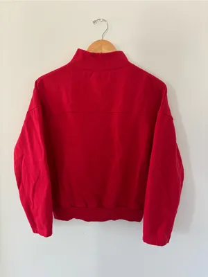 Red Quarter Button Up Sweatshirt thumbnail 5