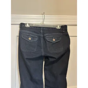 Ann Taylor Loft Modern Flare Dark Denim Jeans Size 6 Low Rise Y2K Stretch City thumbnail 9