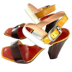 Marc by Marc Jacobs Multicolor Leather Block Heel Sandals 6.5 Ankle Strap No Box thumbnail 6
