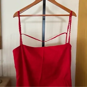 J.Crew Collection Side-Ruched Dress Stretch Linen-Viscose Blend Red Plus Size 24 thumbnail 4