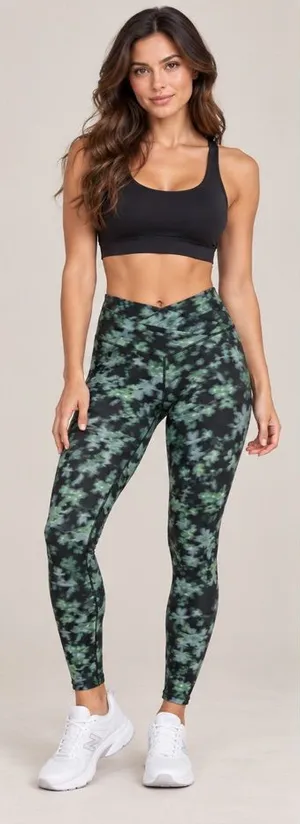 Aerie OFFLINE Real Me 7/8 Hi-Rise Leggings Floral Green Black Size M NWT thumbnail 1