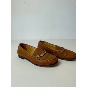 Sandro Brown Saddle‎ Leather Chain Detail Loafers Size US 6 Luxury Designer thumbnail 8