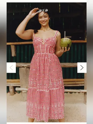 NWT Anthropologie Sleeveless Sweetheart Gingham Midi Dress thumbnail 2