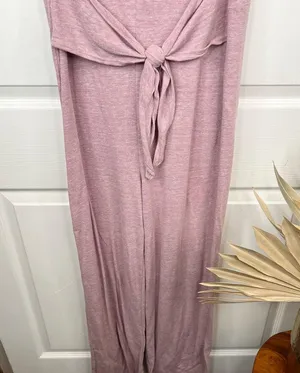 Alternative Women's Pink Tie Waist Jumpsuit Size M Casual Short Sleeve thumbnail 6