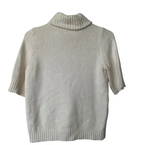 Anthropologie wool blend Cream turtleneck Sweater S Italy made thumbnail 2