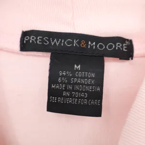 Preswick & Moore Shirt Womens M Light Pink Cotton Stretch Mock Neck Side Slit thumbnail 3