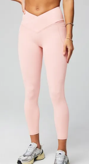 FABLETICS Oasis PureLuxe Crossover 7/8 Legging in Champagne Blush thumbnail 1