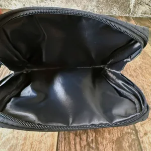 ROC Skincare Zipper Makeup Bag Dark Blue Quilted Fabric Cosmetic Pouch thumbnail 3