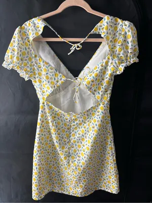 Princess Polly Lemon Print Tie Mini Dress thumbnail 7