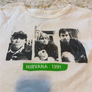 American Eagle Outfitters White Nirvana T-Shirt thumbnail 2