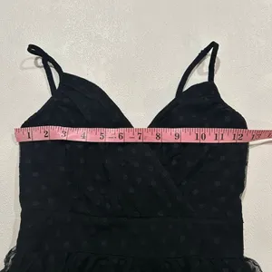 Abercrombie & Fitch Black Swiss Dot Tulle Mini Dress Spaghetti Strap XS thumbnail 4