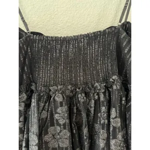 Free People All That Glitters Lace Mini Dress Black Goth Fairy Grunge Large NWOT thumbnail 6
