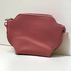 Mini Pink Leather Studded Crossbody Zipper Bag * WITHOUT STRAP * thumbnail 3