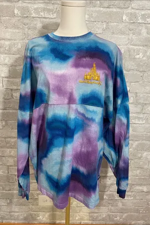 Disney Tie-Dye Long Sleeve Spirit Jersey - Blue, Purple & Gold Castle thumbnail 1
