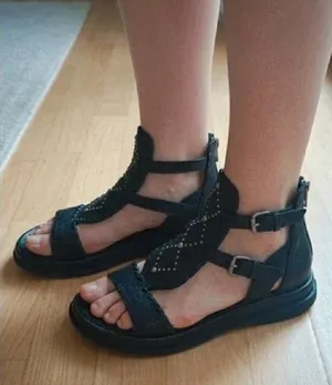 A.S.98 Leather Studded Gladiator Sandals Womens Statement Shoes Black EU 41 thumbnail 1