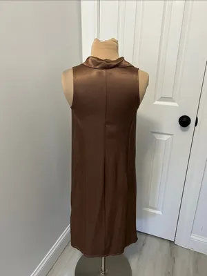 Nation Ltd Brown Satin Sleeveless Dress thumbnail 3