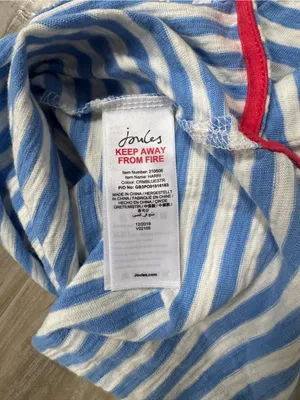 Joules Blue and White Striped V thumbnail 4