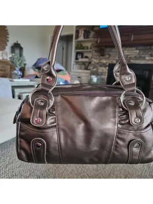 Source Unknown Womens Shoulder Bag Gold Bronze Purse Silver Accents Rectangle Coquette Charm thumbnail 4
