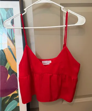 Urban Outfitters Red Satin Top thumbnail 3