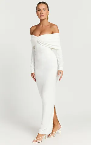 New Showpo Rani Maxi Dress Off Shoulder Bodycon Dress Size Small MSRP $139 thumbnail 2