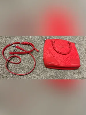 (Vera Bradley) Quilted Red Day Off Crossbody Bag: 9” x 10” thumbnail 4