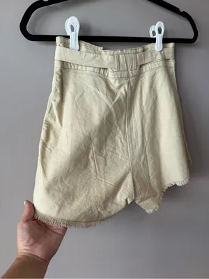 Free People One Womens Ivory Penny High-Waisted Paper Bag Tie Waist Short Size 2 thumbnail 8