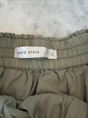 Altar'd State Sage Green Tiered Lace-Trim Mini Skirt (This is shorts!) thumbnail 2