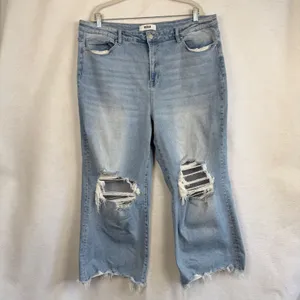 Mica Los Angeles Jeans 90's Vintage Crop Flare LightWash Distressed HighRise 20‎ thumbnail 4