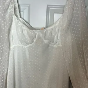Missguided NEW White Milkmaid Woven Dotty Skater Mini Dress Size 14 thumbnail 5