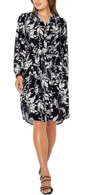 NWT Well Worn Women's Collared Midi Dress with Pockets 1749069 S Black Print thumbnail 1