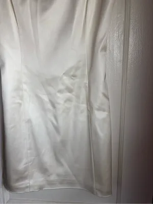 NWT Aritzia TEN Shimmer Satin Mini Dress Light Birch White 90s Style Size 8 thumbnail 5
