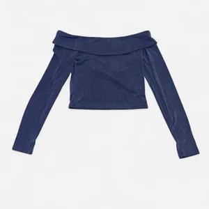Edikted Athena Blue Off the Shoulder Top Size Medium NWT Club Y2K Style thumbnail 4