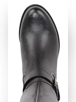 Naturalizer Black Leather Knee High Buckle Boot Size 8.5W Wide Calf thumbnail 5