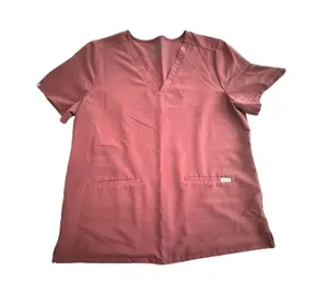 FIGS Technical Collection Casma V Neck Scrub Top Stretch XL Burgundy FW1100 Q1-5 thumbnail 1