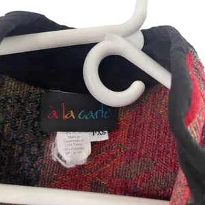 A La Carte Women's Size P XS‎ Abstract Multicolor Corduroy Zip Jacket thumbnail 4