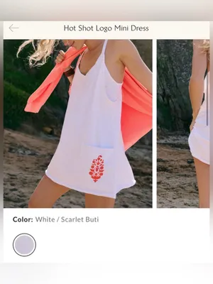 NWOT Free People FP Movement Hot Shot Logo Mini Dress - White / Scarlet Buti - L thumbnail 6