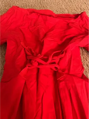 D251 long top red sweatshirt long sleeves woman size small thumbnail 2