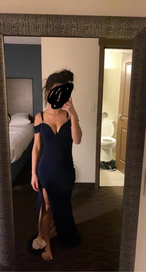 Prom dress dark blue thumbnail 2