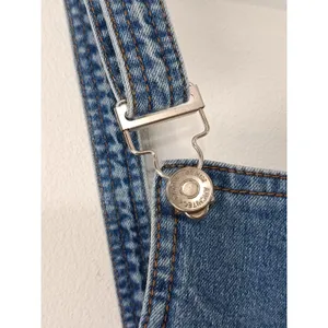 Chiqle Women’s Denim Overall Shorts Blue Size Small thumbnail 8