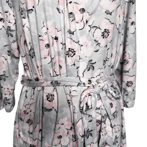Rene Rafe Pink Blue Floral Short Robe Size L thumbnail 6