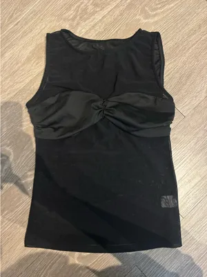 Shein Mesh Top Crop Black thumbnail 1