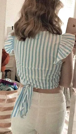 SheIn Super Cute Wrap Around  Blouse thumbnail 4