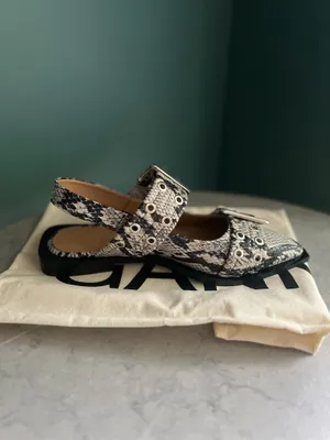 Ganni Wide Welt Buckle Ballerina Flats thumbnail 4