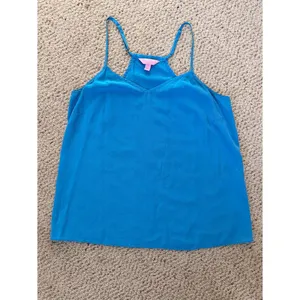 Lilly Pulitzer Dusk‎ Tank Blue 100% Silk Racerback Cami Top Size Small thumbnail 10