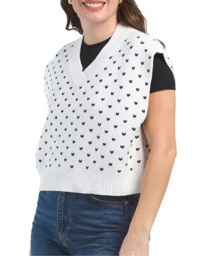 Free People White and Black Knit oversized Vest size large thumbnail 5