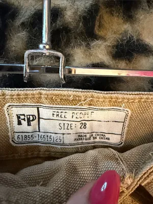 Free People Tan Frayed-Hem Utility Skort thumbnail 2