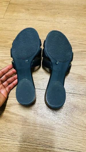 Alex Marie Eriser Black Leather Slide Sandals Block Heel Size 9M Made in Brazil thumbnail 6