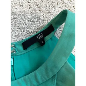 Tibi New‎ York Halter Dress 4 Teal Green Layered Cocktail Sheath thumbnail 2