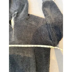 Lululemon Textured Fleece 1/2 Zip Hoodie Women 12 Black LW3FLRS NWT Plush Cozy thumbnail 8