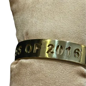 Rustic Cuff Gold-Tone Class of 2016 Cut-Out Cuff Bracelet Grad Gift Preowned thumbnail 9